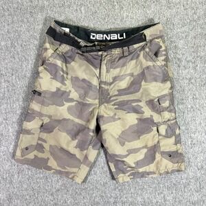 Denali Camouflage Cargo Shorts Men's Size 34 Belted Hybrid Outdoor Utility